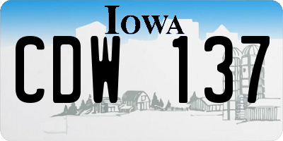 IA license plate CDW137