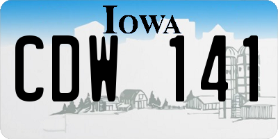 IA license plate CDW141
