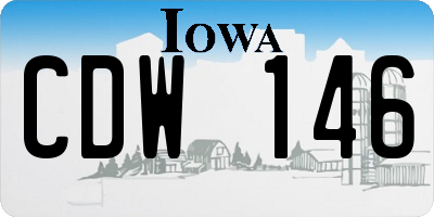 IA license plate CDW146
