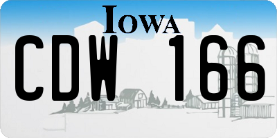 IA license plate CDW166
