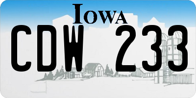 IA license plate CDW233