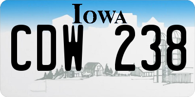 IA license plate CDW238