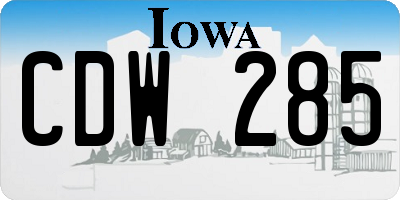 IA license plate CDW285