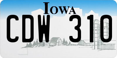 IA license plate CDW310