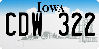 IA license plate CDW322