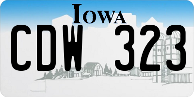 IA license plate CDW323
