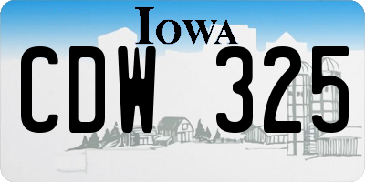 IA license plate CDW325