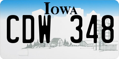 IA license plate CDW348