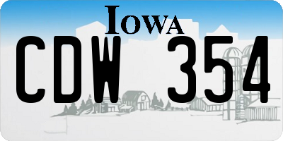 IA license plate CDW354