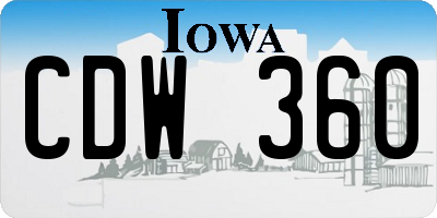 IA license plate CDW360