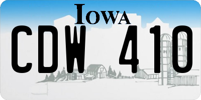 IA license plate CDW410