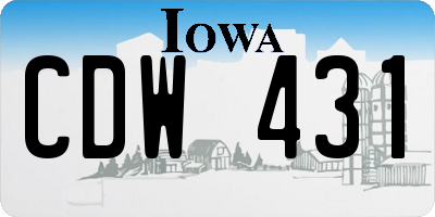 IA license plate CDW431
