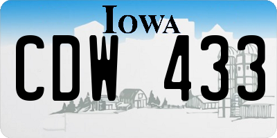 IA license plate CDW433