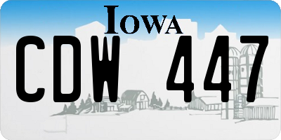 IA license plate CDW447