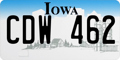 IA license plate CDW462