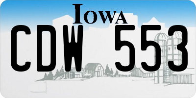 IA license plate CDW553