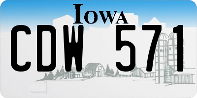 IA license plate CDW571