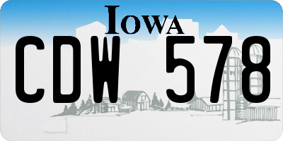 IA license plate CDW578