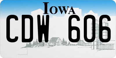 IA license plate CDW606