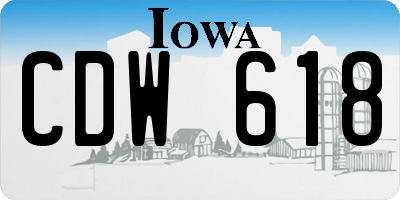 IA license plate CDW618