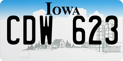 IA license plate CDW623