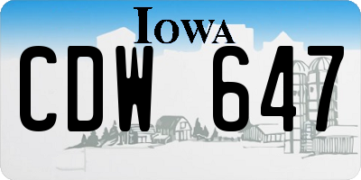 IA license plate CDW647