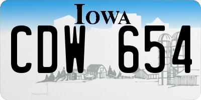 IA license plate CDW654
