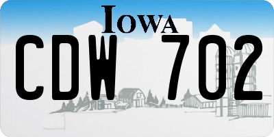 IA license plate CDW702