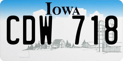 IA license plate CDW718