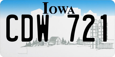 IA license plate CDW721