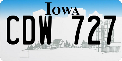 IA license plate CDW727