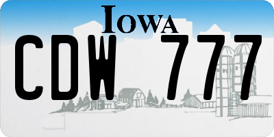 IA license plate CDW777