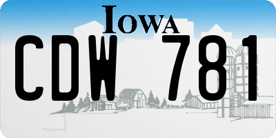 IA license plate CDW781