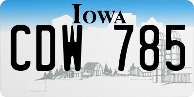 IA license plate CDW785