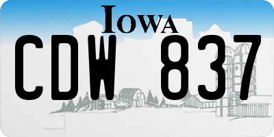 IA license plate CDW837