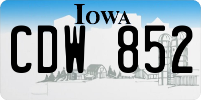 IA license plate CDW852