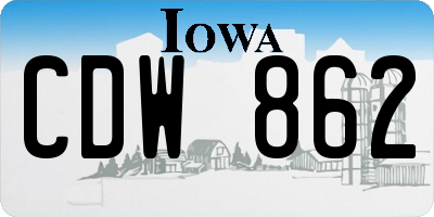 IA license plate CDW862