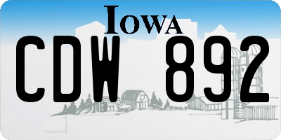 IA license plate CDW892