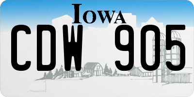 IA license plate CDW905