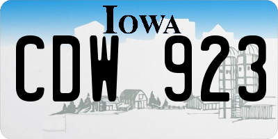 IA license plate CDW923