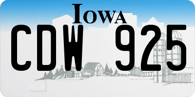 IA license plate CDW925
