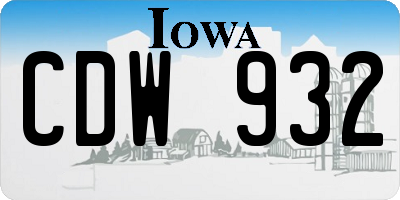 IA license plate CDW932