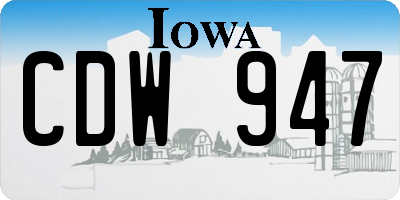 IA license plate CDW947