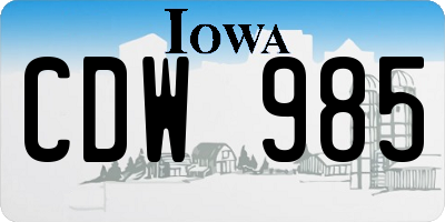 IA license plate CDW985