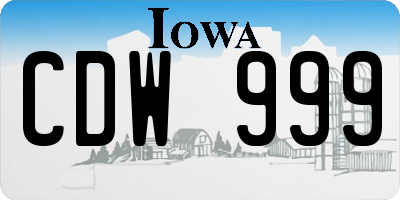 IA license plate CDW999