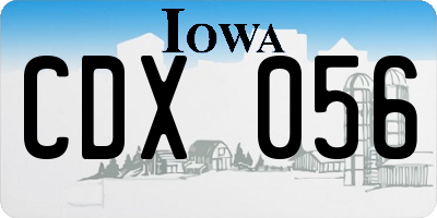 IA license plate CDX056