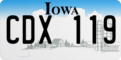 IA license plate CDX119