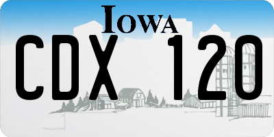 IA license plate CDX120