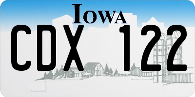 IA license plate CDX122
