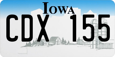 IA license plate CDX155
